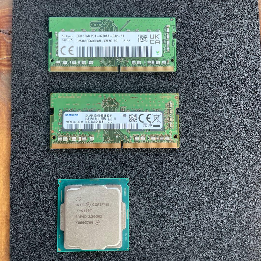 Intel CPU i5-9500TとDDR4-8GB 2枚セット