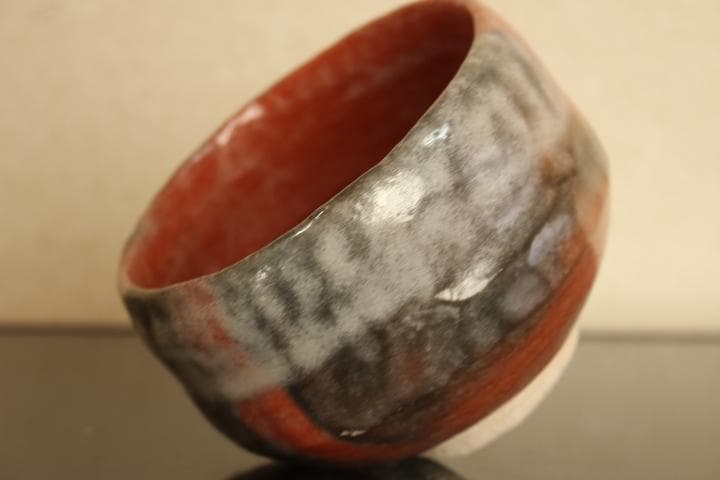 茶道具　楽吉左衛門　十三代目　惺入　赤茶碗／楽　覚入　極め　共箱・仕覆付き