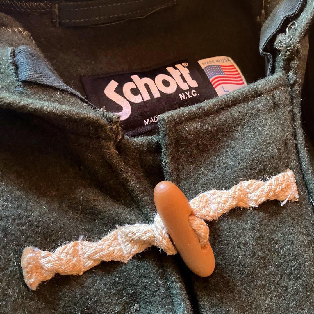 RARE Schott ショット ダッフルコート ウール L M ダークグリーン