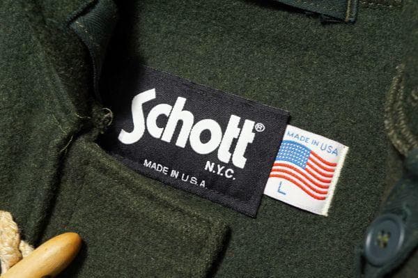 RARE Schott ショット ダッフルコート ウール L M ダークグリーン
