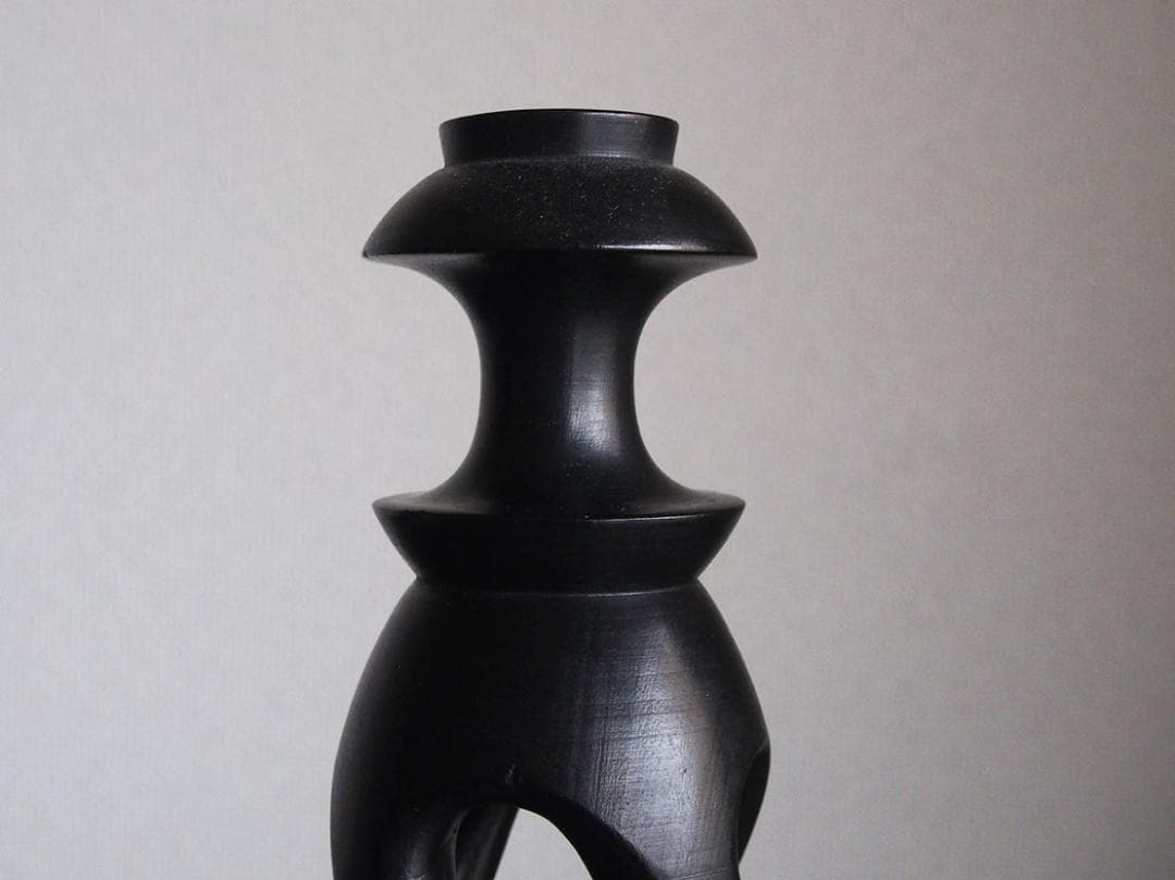 木彫刻 バーリーツイスト キャンドルホルダー 燭台 英国チューダー様式/K270