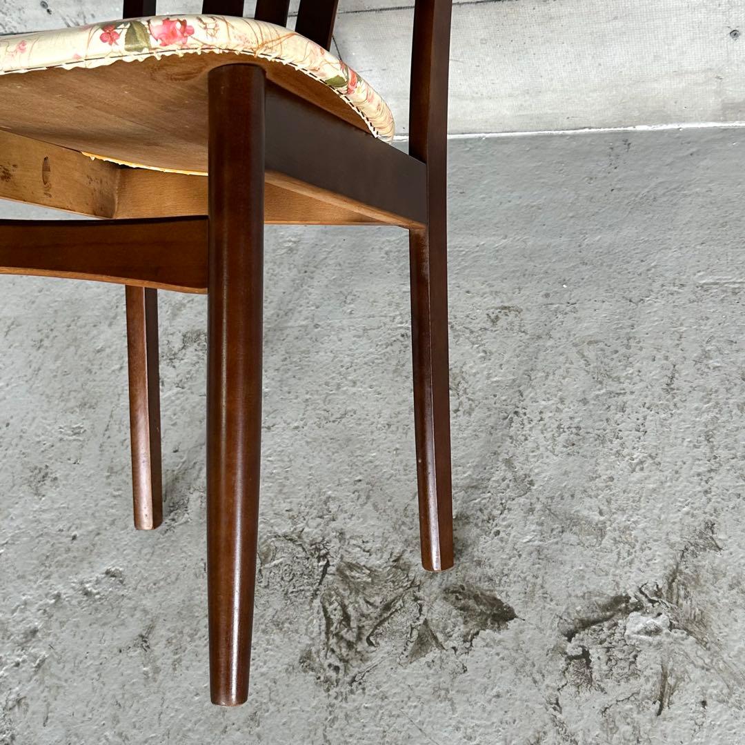 ✿80s✿ コイズミ ダイニングチェア 花柄座面木製 昭和レトロ ヴィンテージ