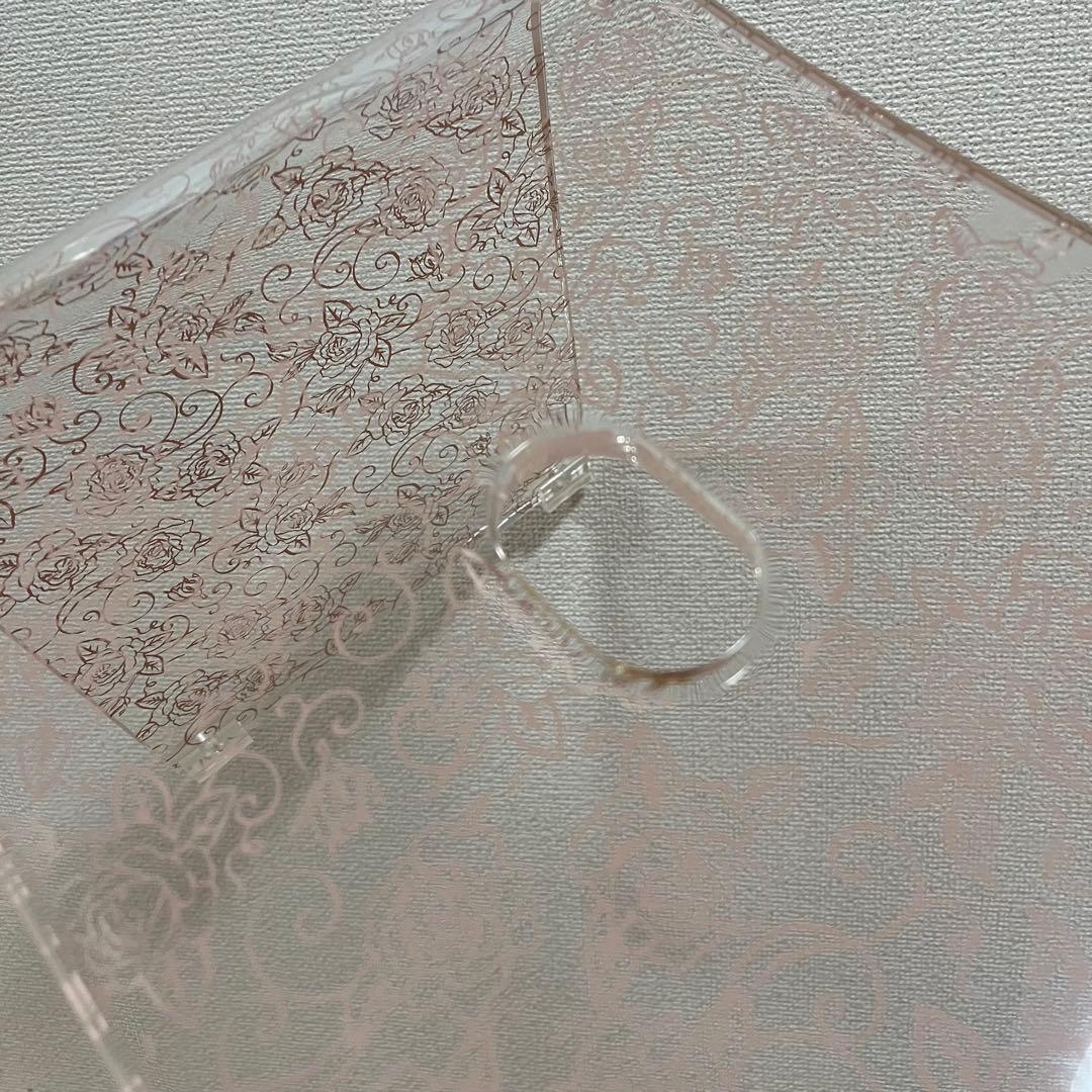 新品◎ アクリル　バスチェア　クリアローズ　L センコー　お風呂　椅子　ピンク