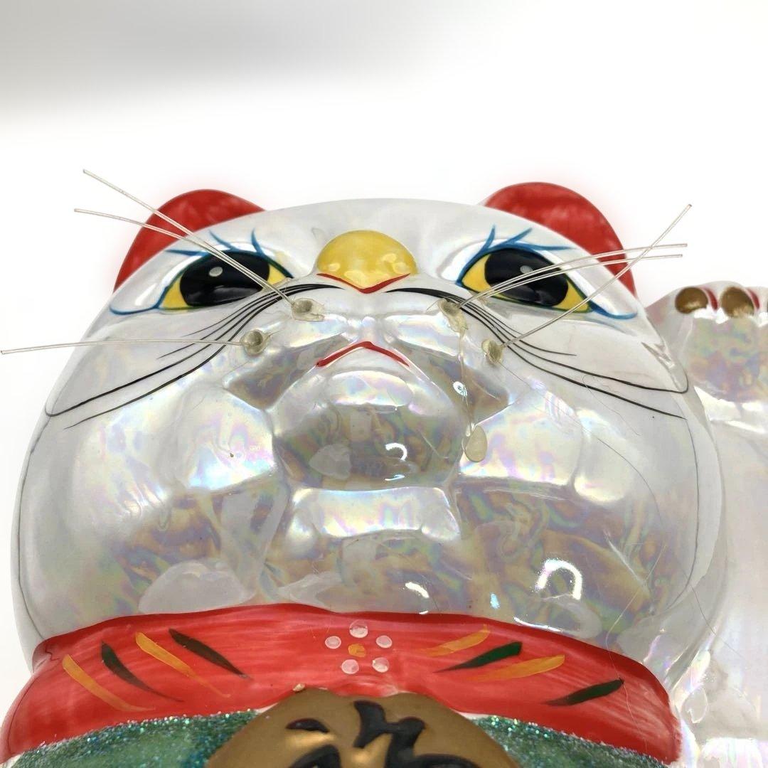 招き猫 貯金箱 左手招き 千客萬来 開運招福 特大 40cm レトロ キラキラ