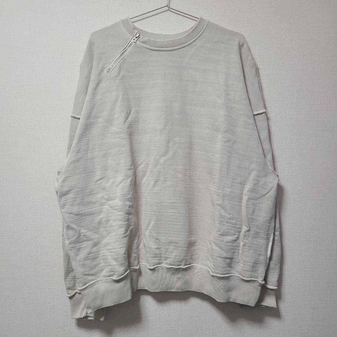 JieDa ジエダ 23AW DAMAGE ZIP OVER SWEATCREW