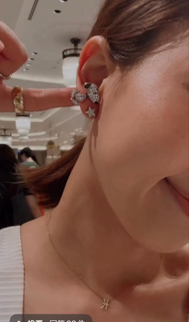 【S】KAJA BIJOUX スヌーピー ペンダント&片耳ピアス ダイヤ