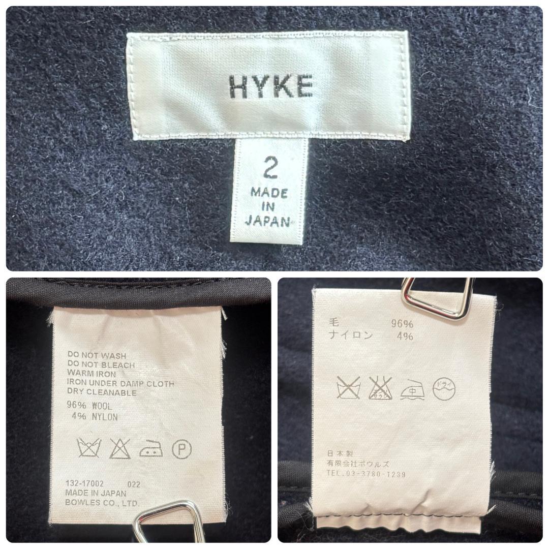 HYKE ダッフルコート フード トグルボタン ウール 日本製 M ネイビー
