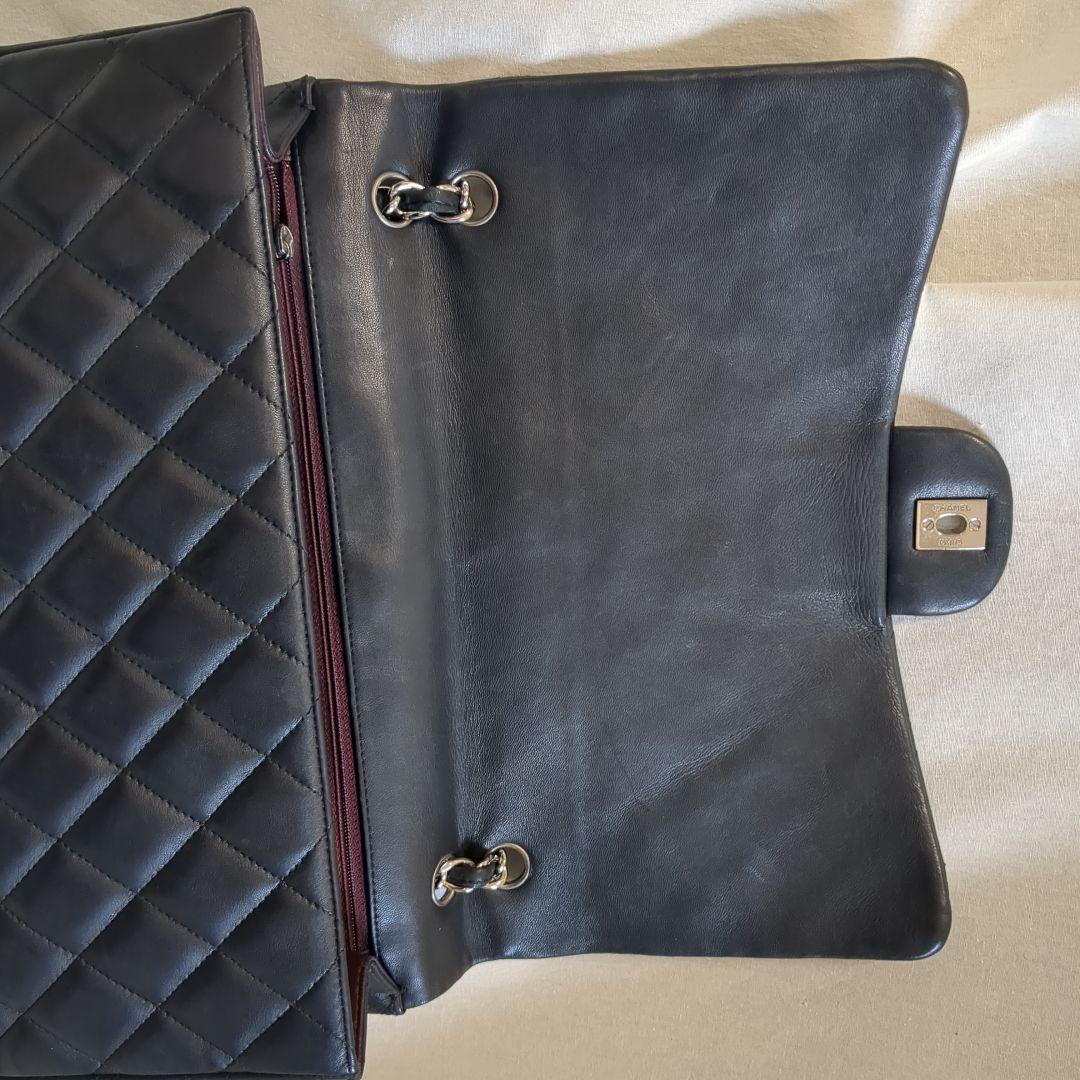 シャネル　デカマトラッセ　シングルフラップ　ダブルチェーンショルダーバッグ