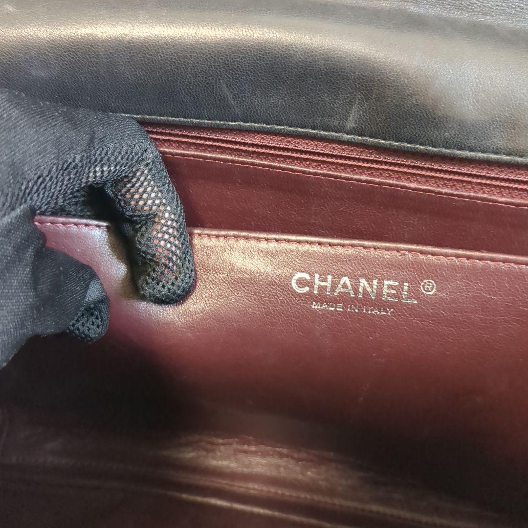 シャネル　デカマトラッセ　シングルフラップ　ダブルチェーンショルダーバッグ