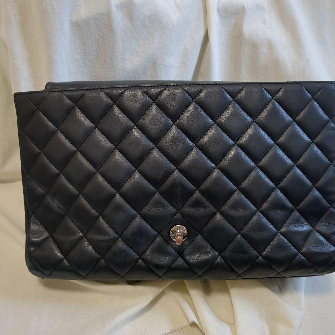 シャネル　デカマトラッセ　シングルフラップ　ダブルチェーンショルダーバッグ