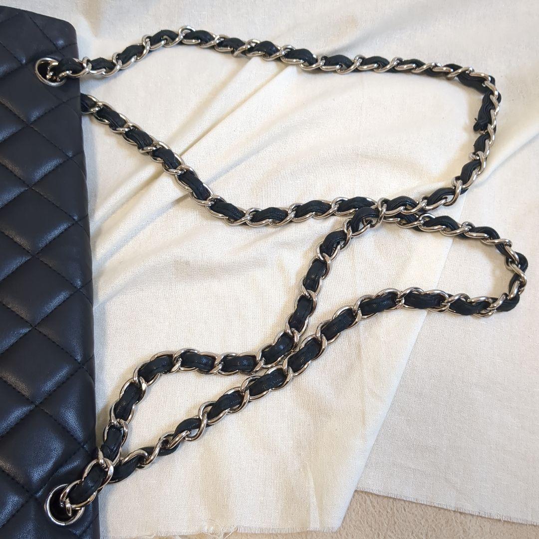 シャネル　デカマトラッセ　シングルフラップ　ダブルチェーンショルダーバッグ