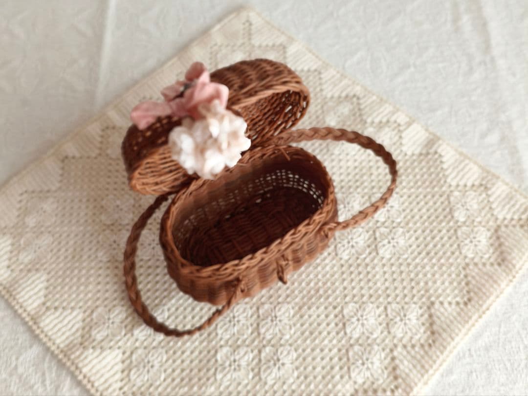 【プップさま】antique doll panier ❀ 小さなバスケット カゴ