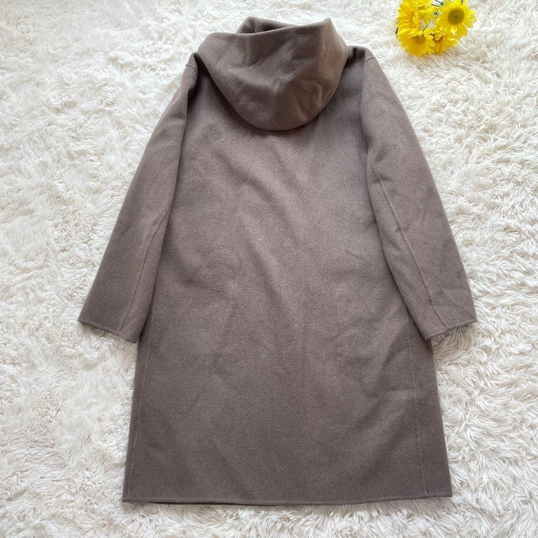 Theory カシミヤ 手縫い仕立て フーテッドコート ダブルフェイス メンズ