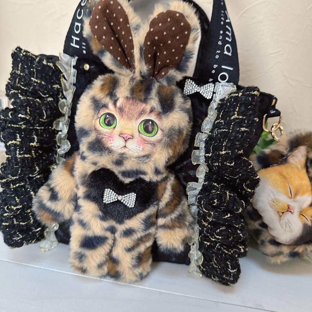 さ*ー様 コヤンイサムチョン♡豹柄うさリトルサンダーちゃんのベルベットトートバッ