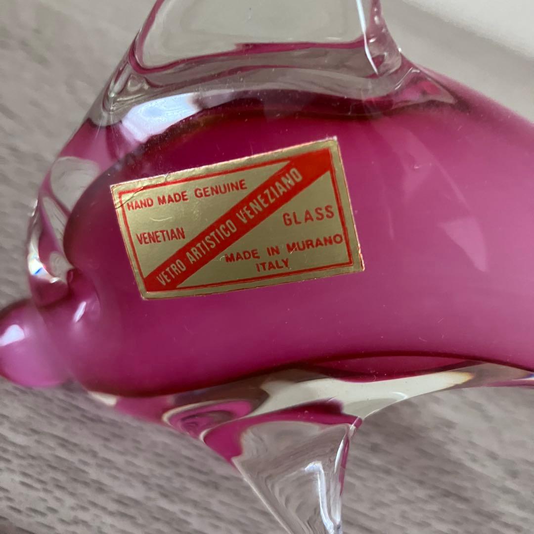 イルカ　ガラス置物　硝子細工　ヴェネチアンガラス ムラーノmurano イタリア