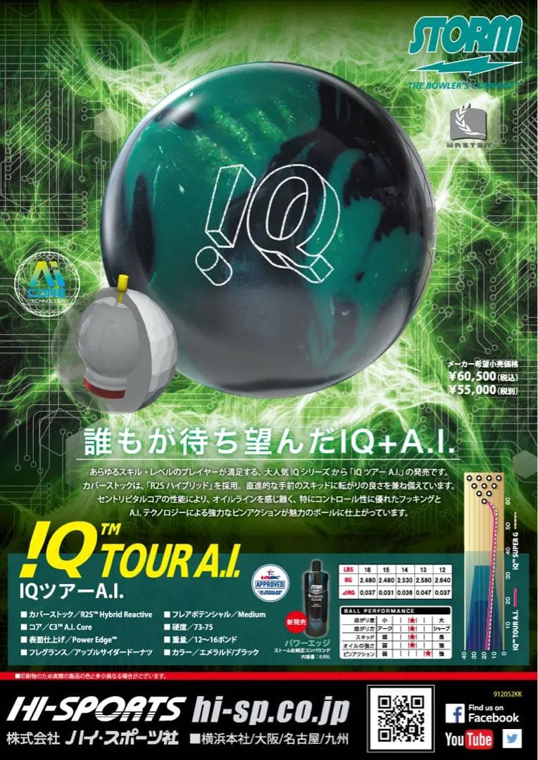 送料込み【新品】IQツアーA.I.　ストーム　15ポンド3オンス　10