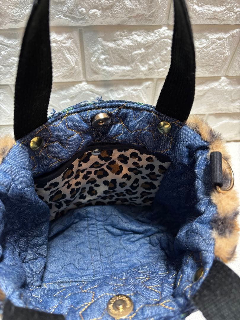 あ*き様 コヤンイサムチョン　ハンドメイド　ミニファートートバッグ　ヒョウ柄ファ