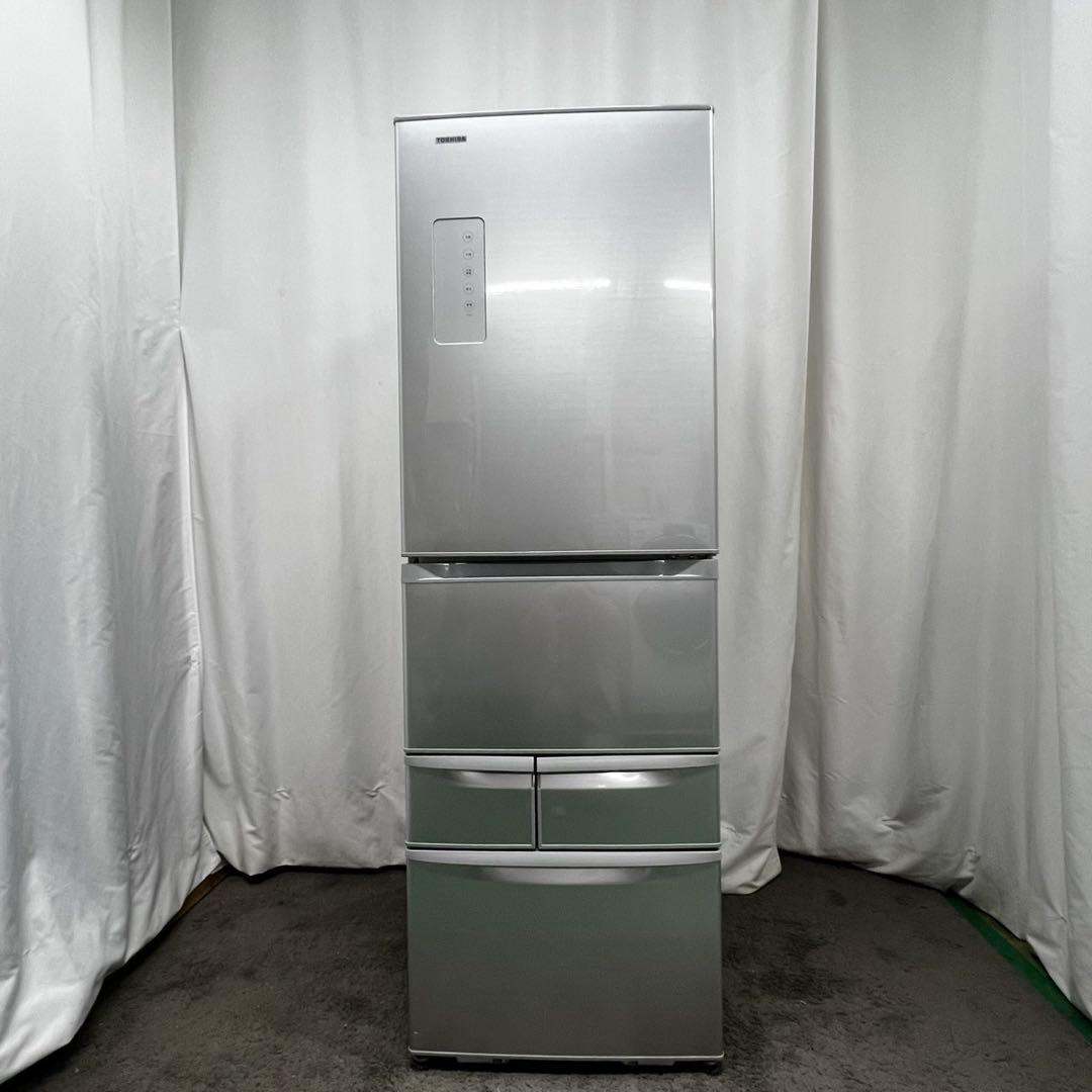 937　東芝　冷蔵庫　大型　410L　5ドア　右開き　シルバー　設置無料　安い‼️
