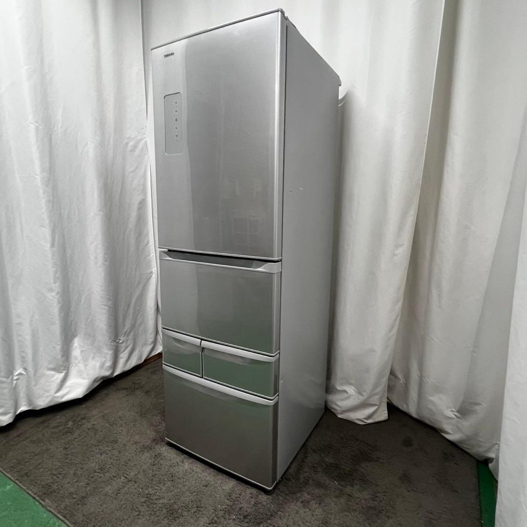 937　東芝　冷蔵庫　大型　410L　5ドア　右開き　シルバー　設置無料　安い‼️