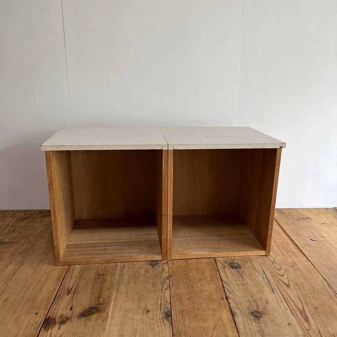 2個セット 木製 スタッキング ボックス 棚 z764