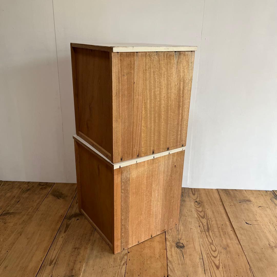 2個セット 木製 スタッキング ボックス 棚 z764