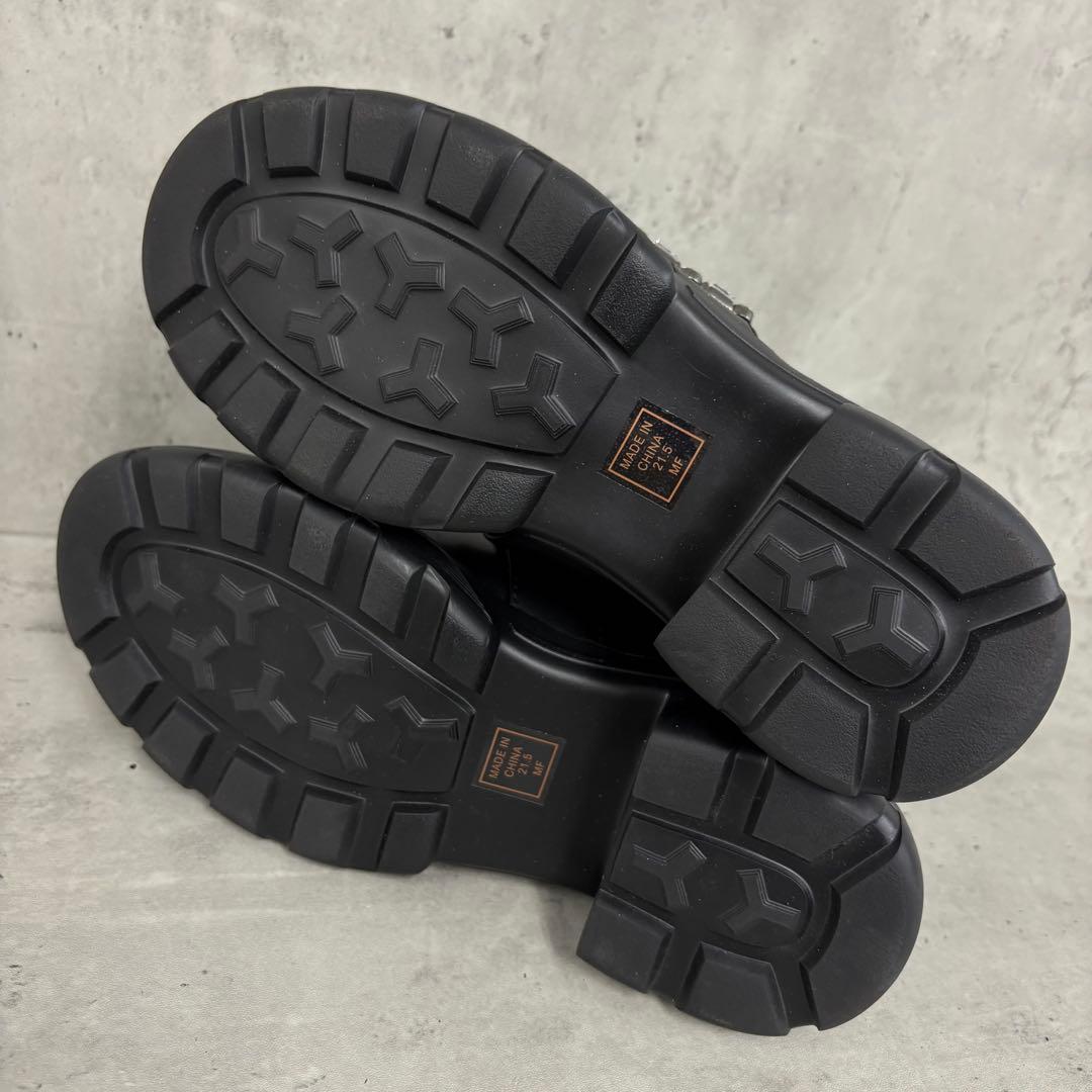 ここ +diana リブ ニット ショート ブーツ ビジュー バックル付