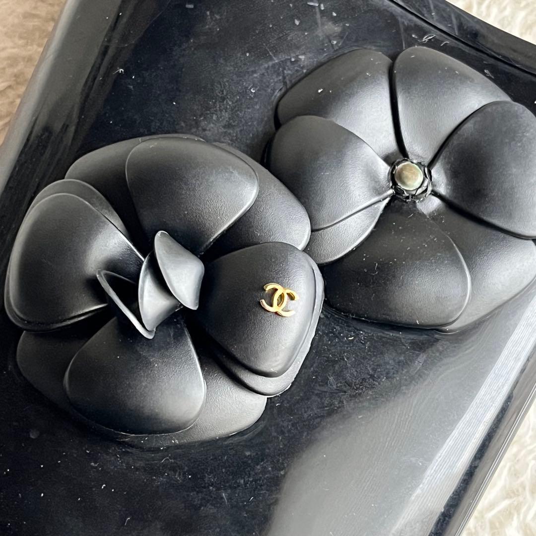 CHANEL シャネル レインブーツ 長靴 ココマーク カメリア 黒