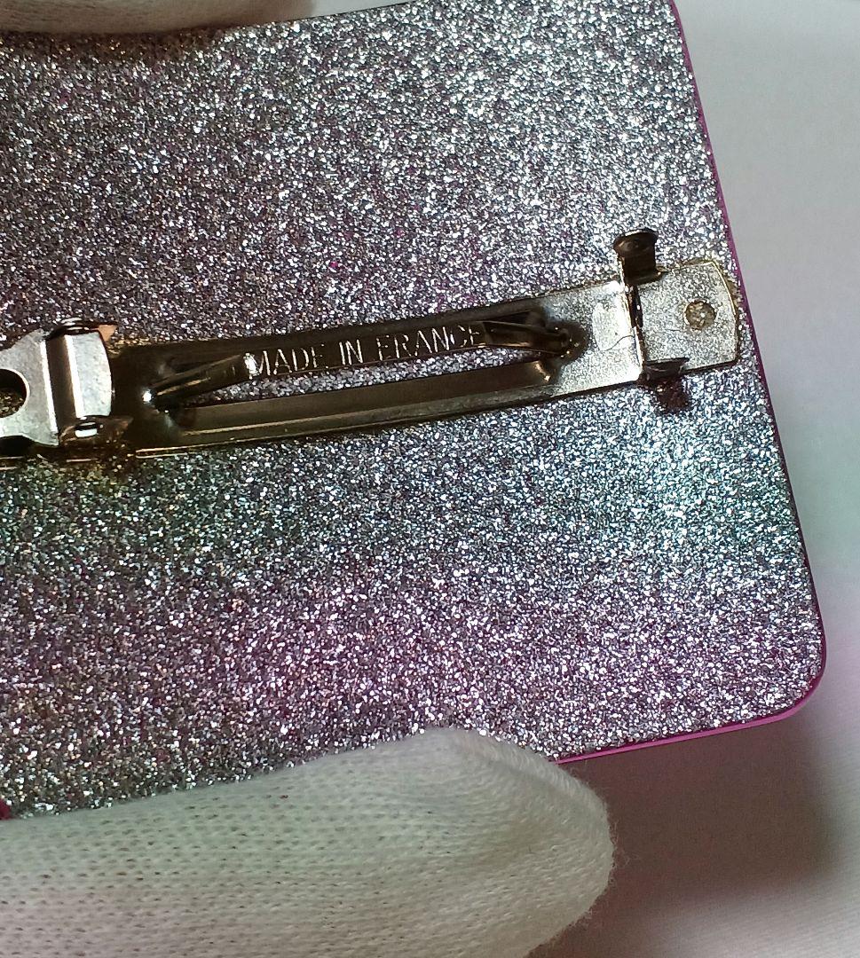 シャネル　CHANEL　バレッタ(ココマーク/メタリックピンク/スクエア/ラメ)