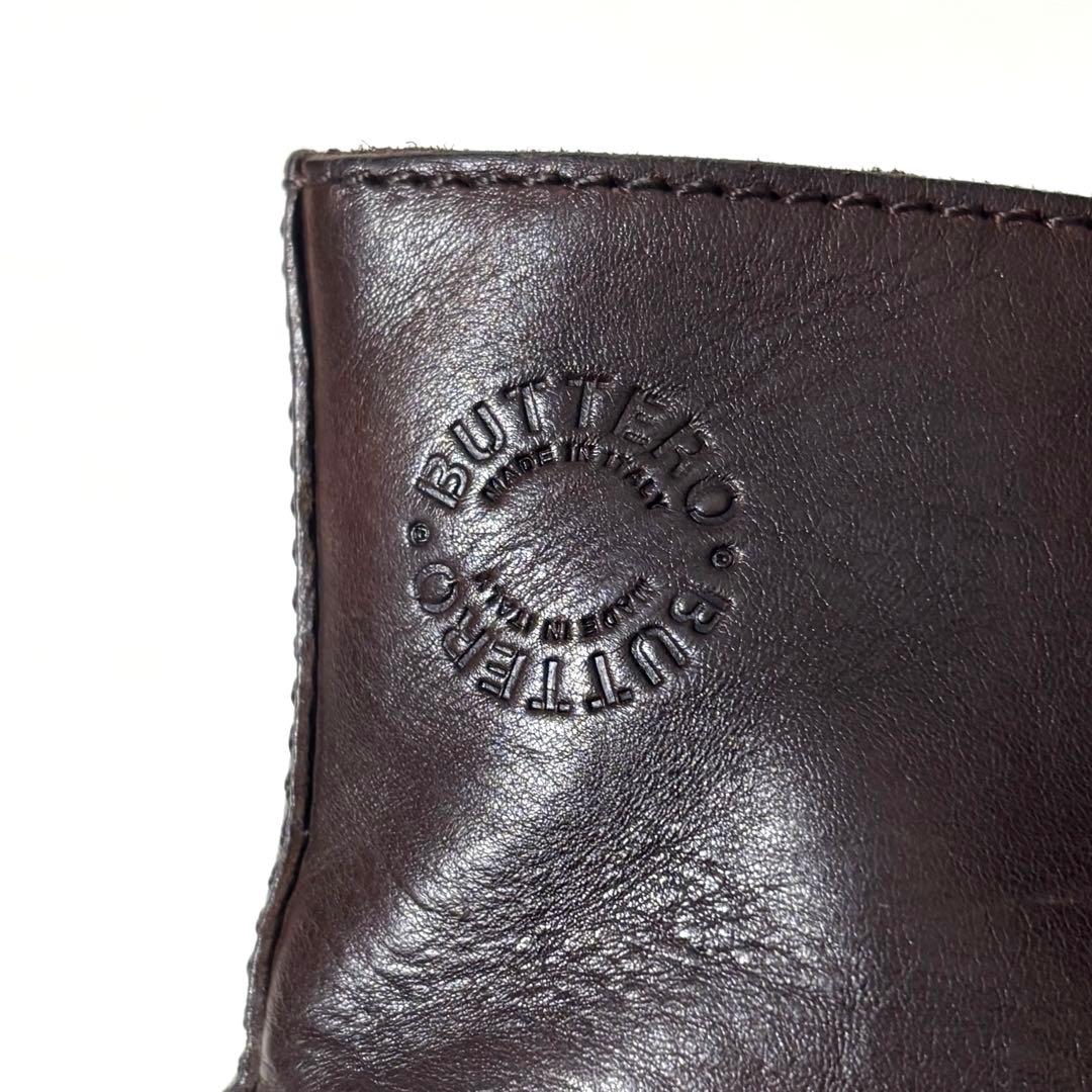 【美品】BUTTERO ブッテロ サイドジップ ワークブーツ ブラウン