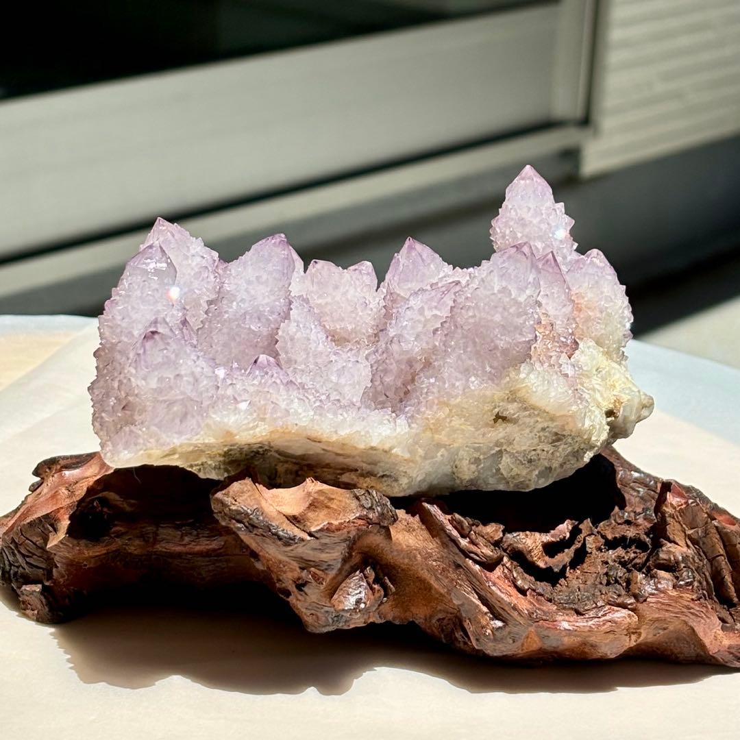 激レア　スピリットクォーツ　カクタスアメジスト原石  サボテン水晶　一点物