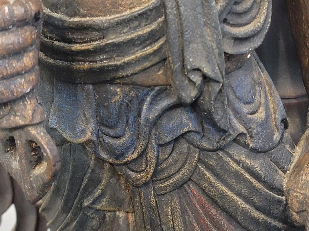 DT595 古い 木彫 不動明王像 95cm 迫力ある逸品