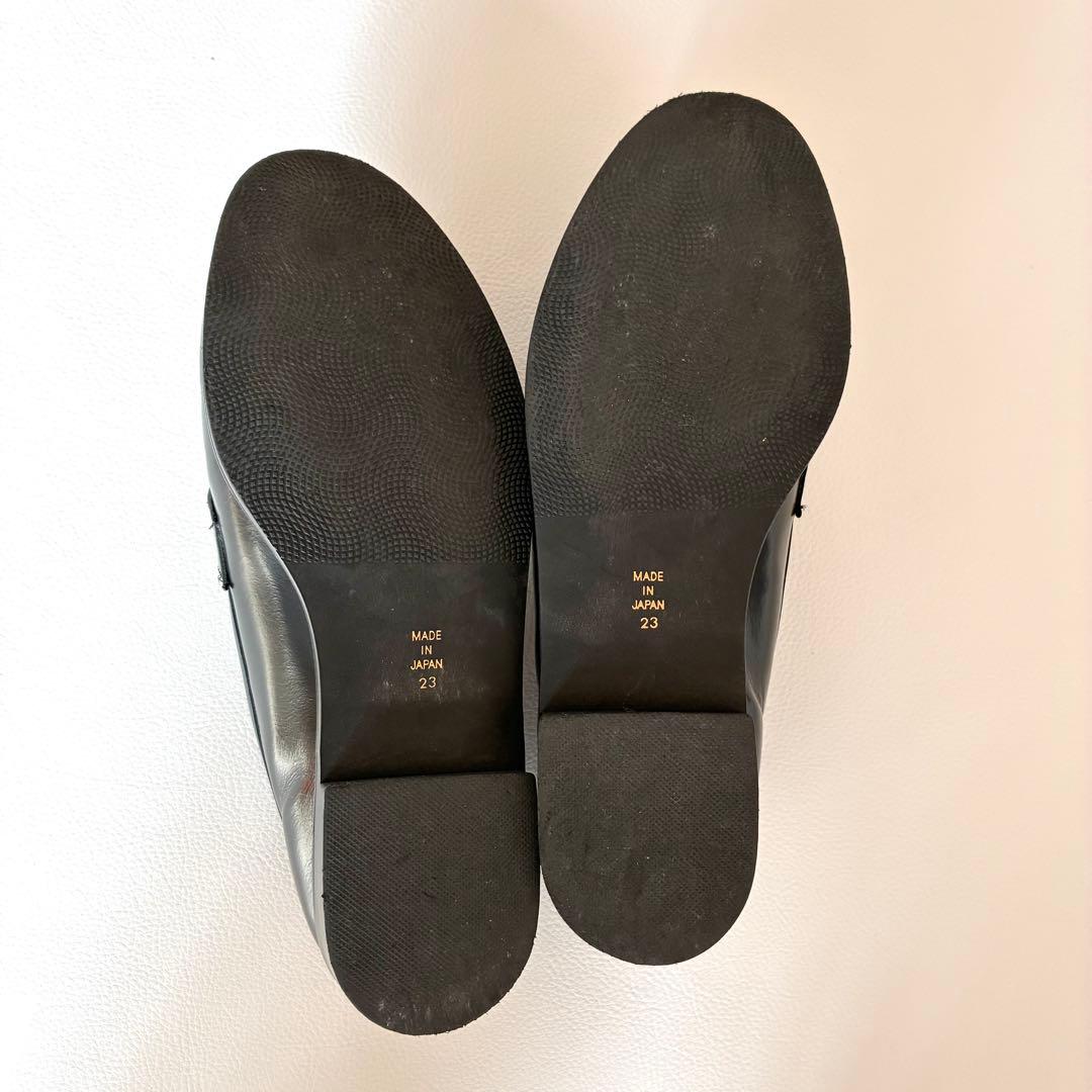 OHGA　オーガ　ビジュー付きローファー　レザー　ブラック　23cm