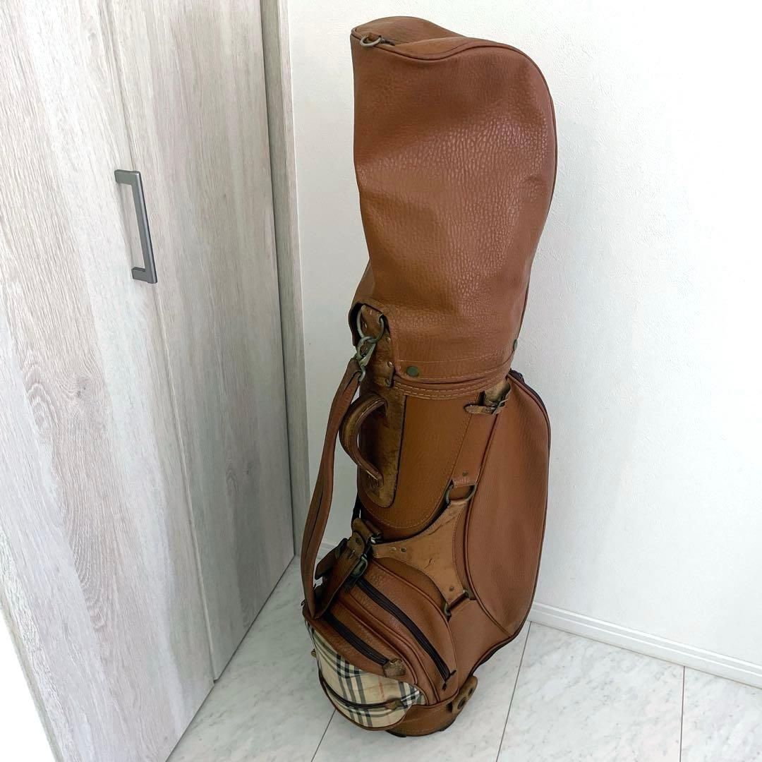 希少　バーバリー　ノヴァチェック ゴルフバッグ　キャディバッグ　本革使用