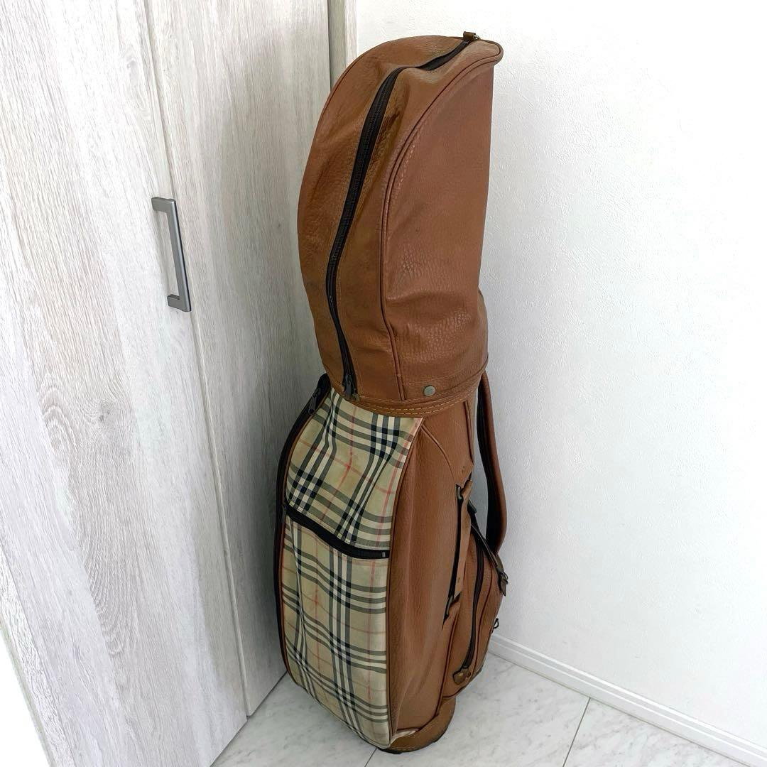 希少　バーバリー　ノヴァチェック ゴルフバッグ　キャディバッグ　本革使用