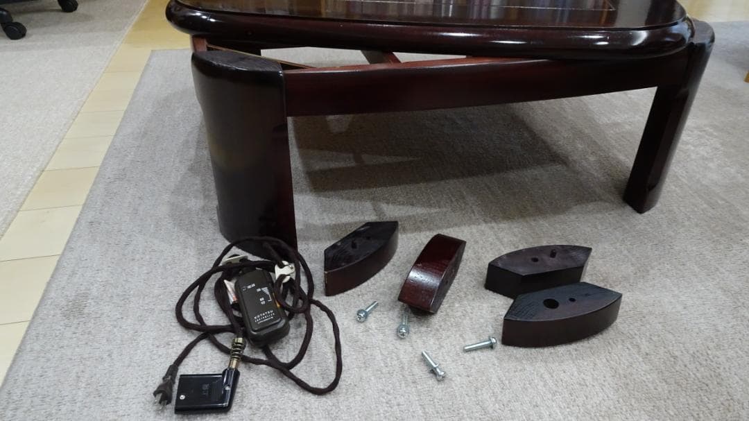 紫檀 こたつ 美品 ウレタン塗装 90cm×90cm×35cm（40cmも可）