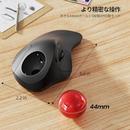 Nulea M505 無線 トラックボールマウス 人差し指操作 エルゴノミクスm