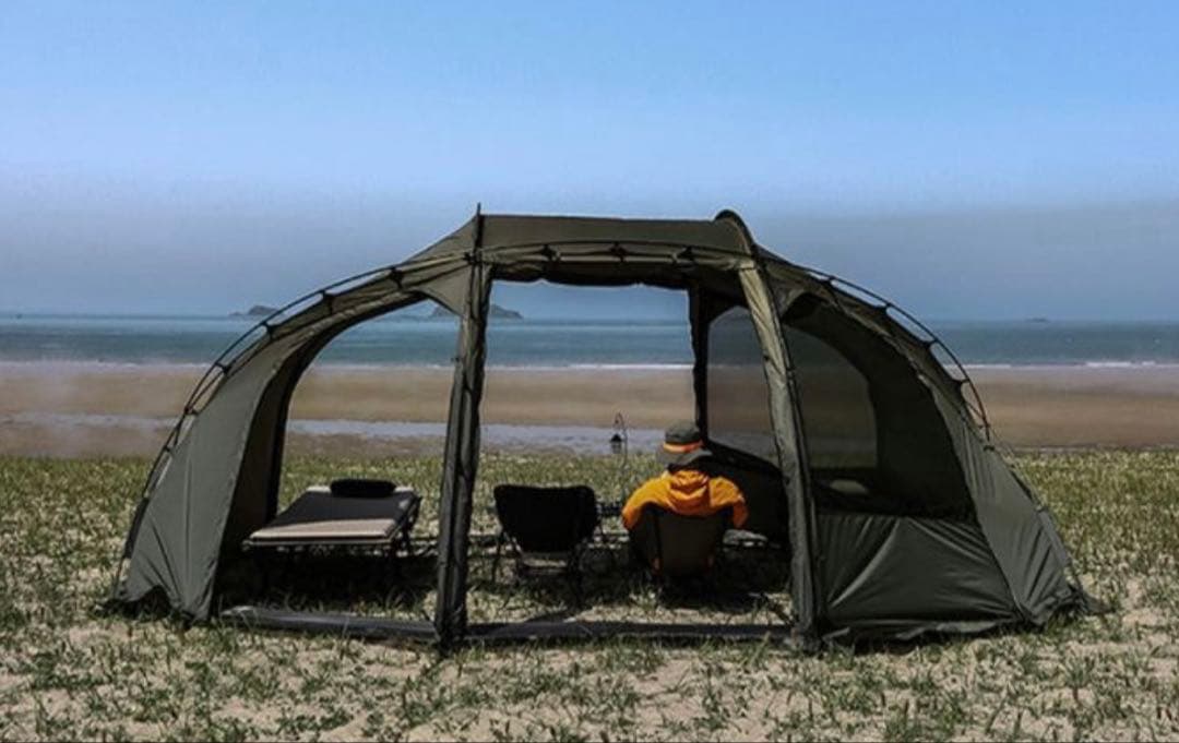 OVAL5 ドームトンネルテント ARBOR カーキ About camping