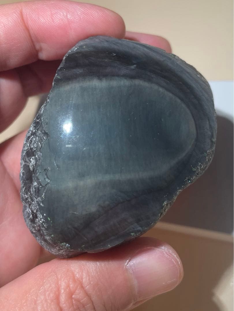 研磨品　十勝石玲瓏両面磨き　レインボーオブシディアン　虹雲