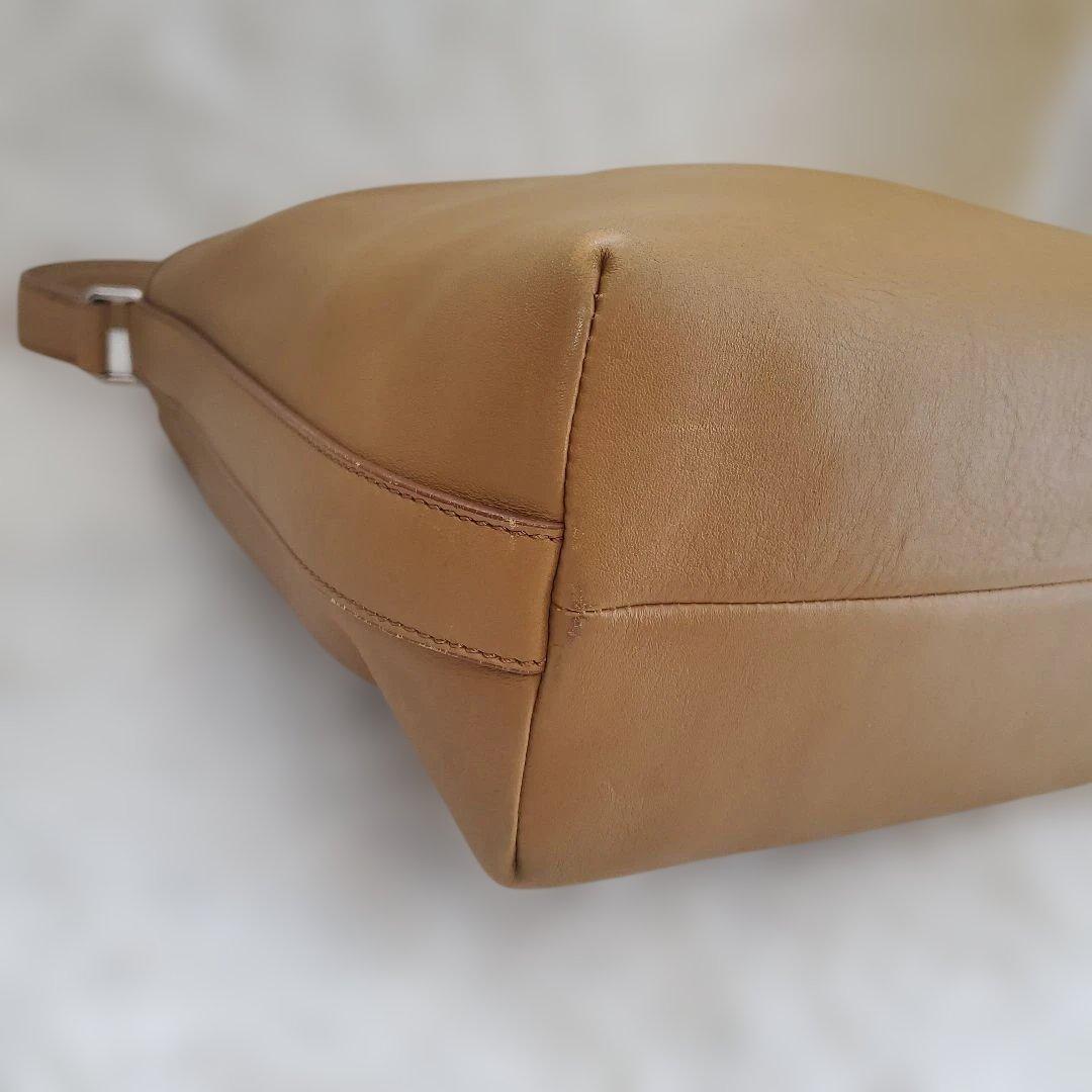 ⭐人気モデル⭐HIROFU レザー ショルダーバッグ ベージュ ブラウン系