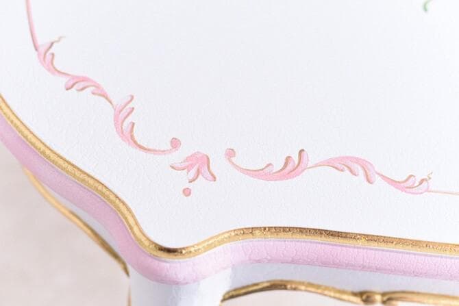 ロココ調 ガラス天板付きセンターテーブル