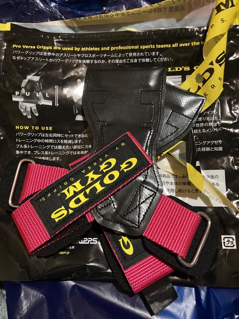 GOLD'S GYM Pro Versa Gripps 黒/ピンク サイズXS