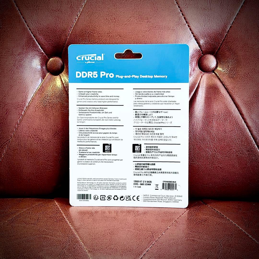 【新品】Crucial Pro DDR5-5600 128GB×2 256GB