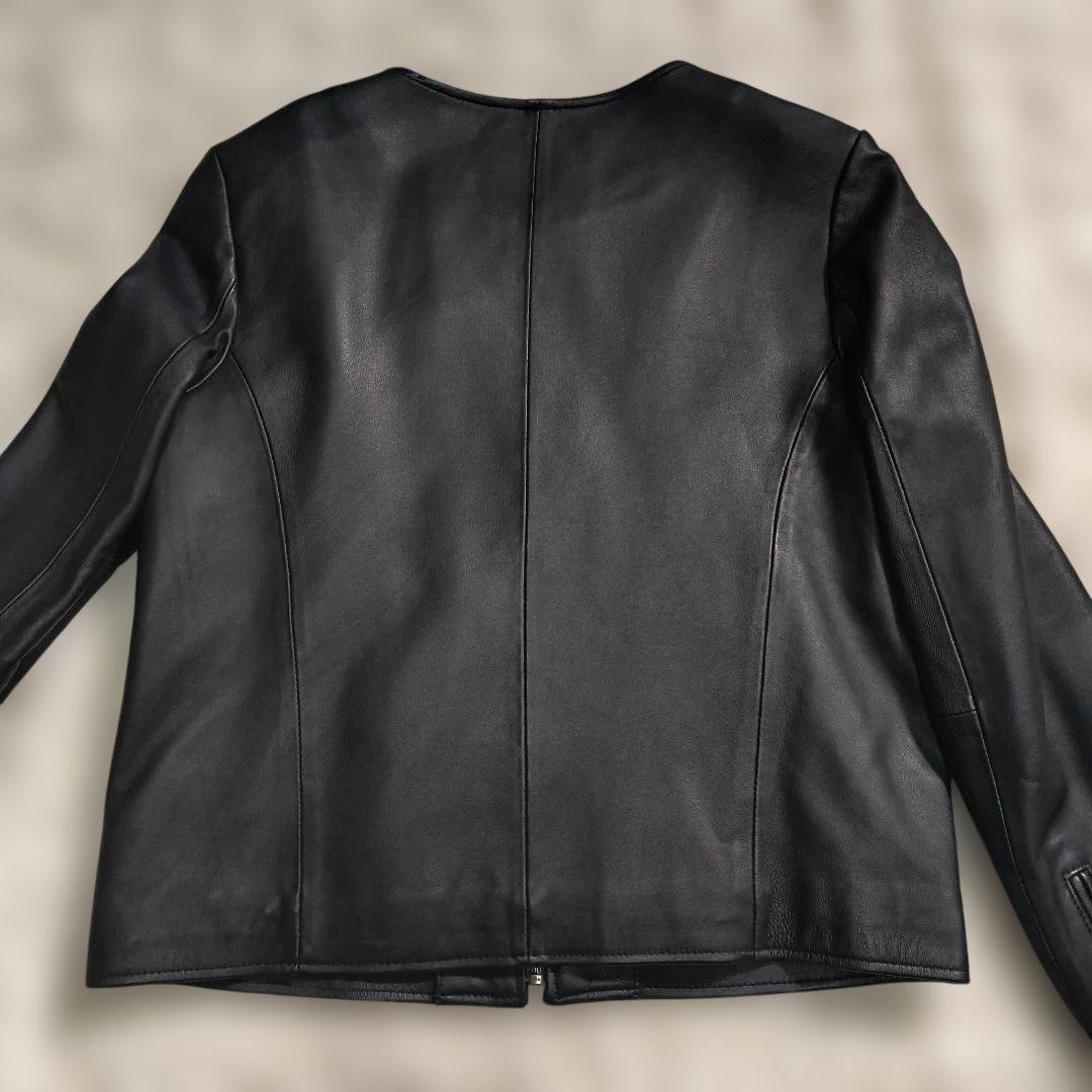 【美品】アーバンリサーチ　リアルレザーノーカラージャケット　羊革　サイズ38