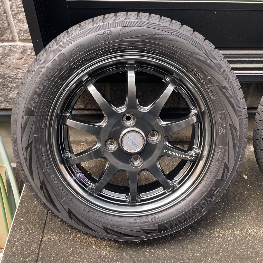 ヨコハマアイスガードIG70 155/65/14 21年製　アルミホイールセット