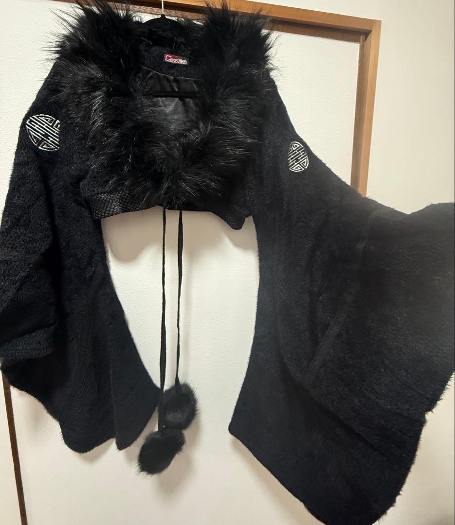 【新品】キューティフラッシュ QutieFrash 衿ファー付き着物カーディガン