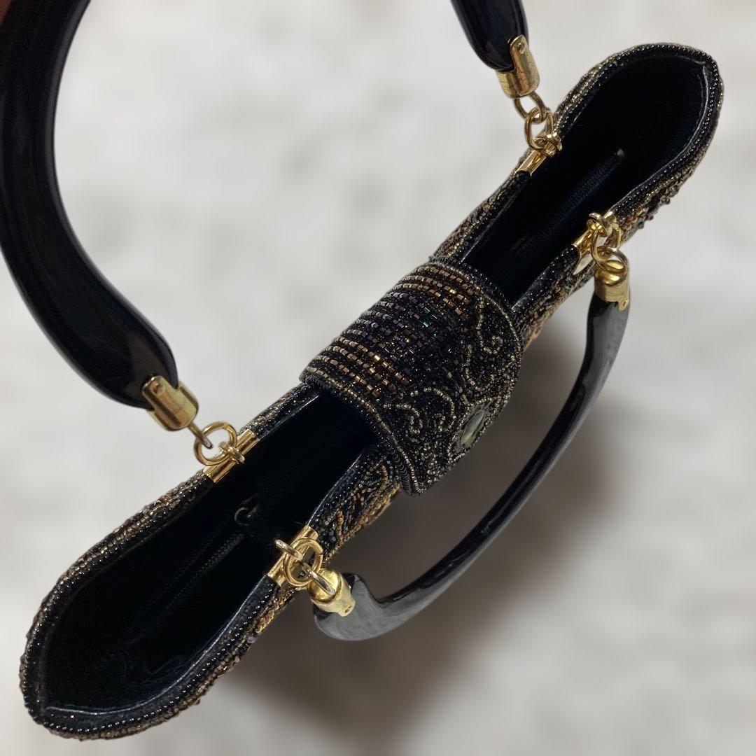 極美品 入手困難！ロロピアーナ ハンドバッグ ビーズ 宝石装飾 マルチカラー