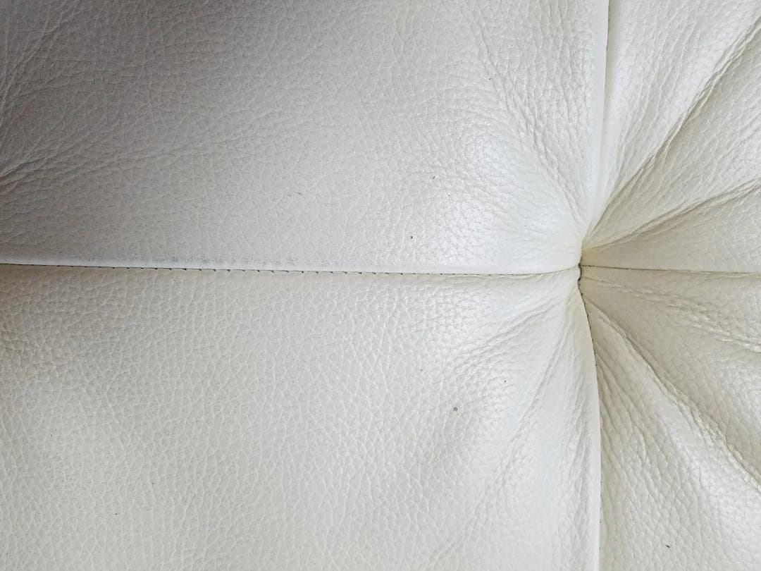 IDC 大塚家具 本革 ソファ L/Sコンフォート11 ホワイト レザー 中古