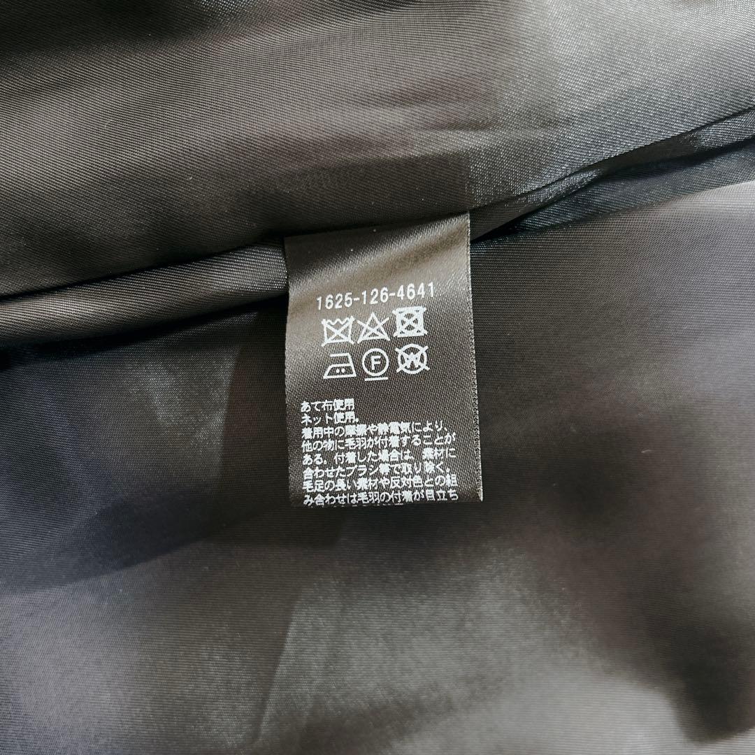 美品 BEAUTY&YOUTH ビーバー ノーカラー ショート コート ネイビー