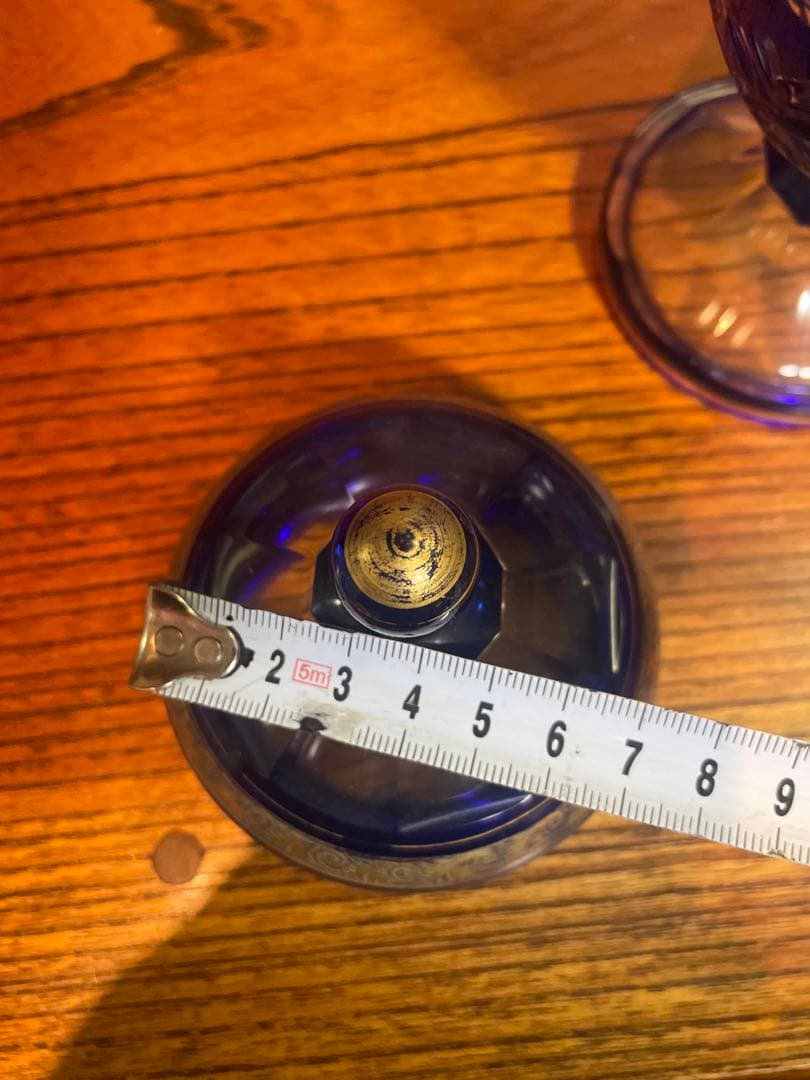 ゴブレット蓋付き　飾り　切子　金彩