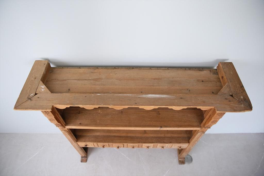 英国アンティーク木製ブックシェルフ/本棚/食器棚/飾り棚/ラック(88-81-2